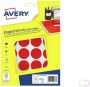 Avery PET30R ronde markeringsetiketten diameter 30 mm blister van 240 stuks rood - Thumbnail 2